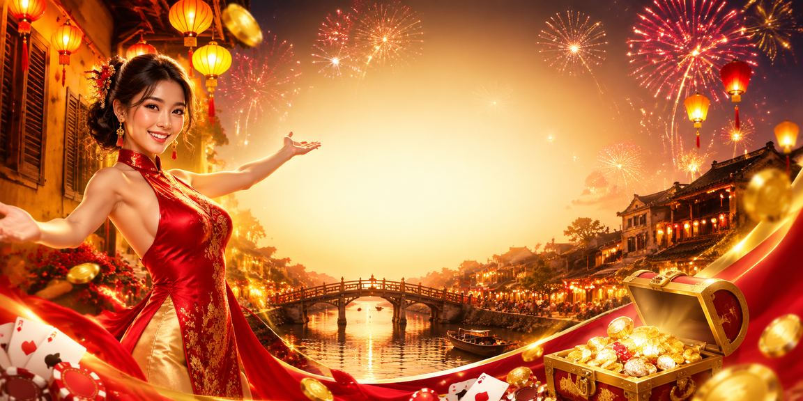 Không khí lễ hội và trò chơi bài tại Hội An về đêm